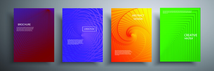 Abstract cover vector illustration. Future geometric design. Collection of templates for brochures, posters, covers, notebooks, magazines, banners, flyers and cards.