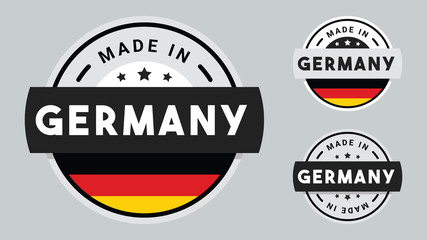 Obraz premium Made in Germany collection of ribbon, label, stickers, badge, icon and page curl with Germany flag symbol.