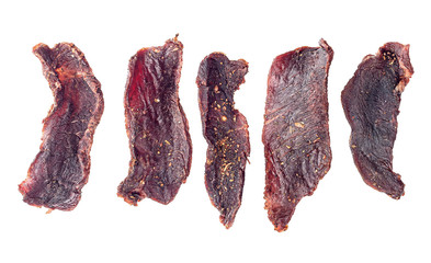 Fototapeta premium Slices of jerks top view