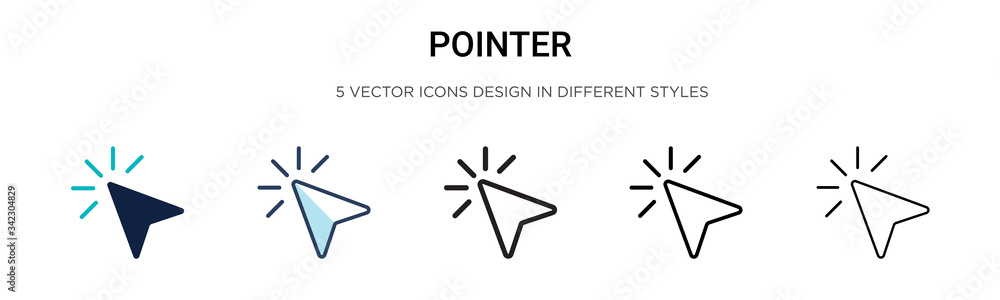 Poster pointer icon in filled, thin line, outline and stroke style. vector illustration of two colored and 