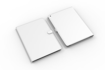 Blank electronic screen Tablet  for branding and design, 3d render illustration.