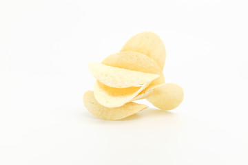 Naklejka na ściany i meble Potato chips sweets on white background