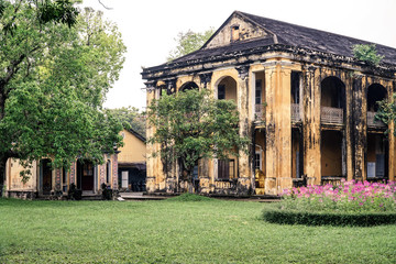 Fototapeta na wymiar Colonial house in Hue, Vietnam