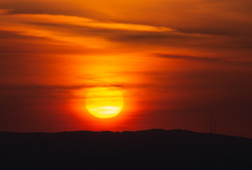 sunset in the mountains
