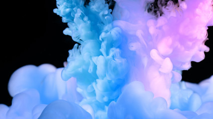 Abstract coloured ink in water