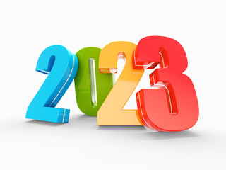Happy New Year 2023 colorful calendar background series 3D render