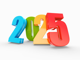 Happy New Year 2025 colorful calendar background series 3D render - 342311888