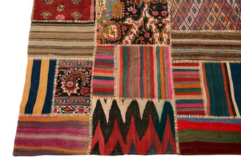Old and modern Persian Colourful Arabesque and handmade carpet, rug gelim, and Gabbeh with the...