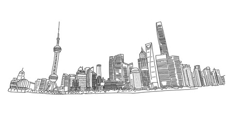 Shanghais empty embankment during pandemic, slide
