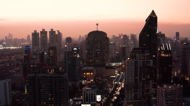 Aerial view of Thonglor, Phrom Phong and Ekkamai District, Sukhumvit street in Bangkok, Thailand
