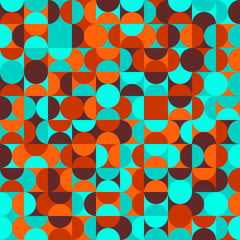 70s Particles Semi Circle Collage Seamless Pattern