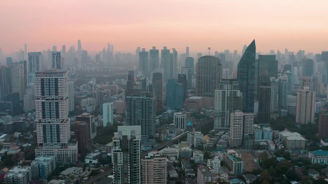 Aerial view of Thonglor, Phrom Phong and Ekkamai District, Sukhumvit street in Bangkok, Thailand