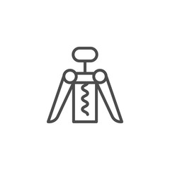Bottle corkscrew line outline icon