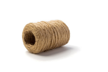 Jute twine isolated on white background