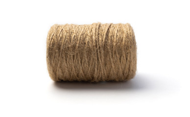 Jute twine isolated on white background