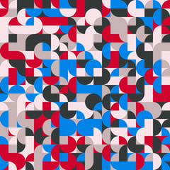 70s Particles Semi Circle Collage Seamless Pattern