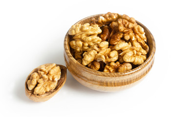 fresh and organic walnuts on plate