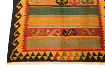 Old and modern Persian Colourful Arabesque and handmade carpet, rug gelim, and Gabbeh with the...