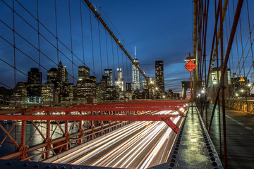 Fototapeta na wymiar Brooklyn bridge long exposure. Manhattan, New York.