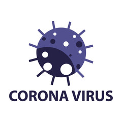 Coronavirus 2019-nCoV. Corona virus icon. Black on white background isolated. China pathogen respiratory infection (asian flu outbreak). influenza pandemic. virion of Corona-virus. Vector