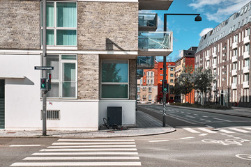 Residential building in Copenhagen, Denmark. - obrazy, fototapety, plakaty