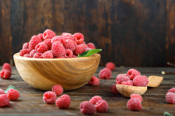 raspberry crop on the table