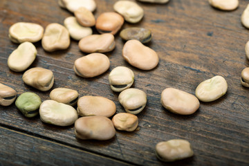 beans on a wooden background