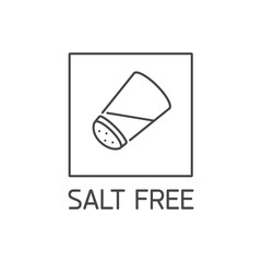 Vector logo, badge and icon for natural and organic products free from allergens ingredient. Salt free.