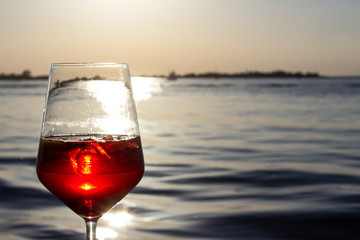 Aperitif in the Venetian lagoon during sunset