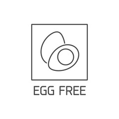 Vector logo, badge and icon for natural and organic products free from allergens ingredient. Egg free.