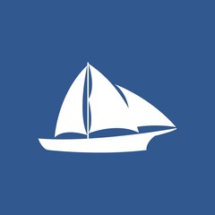 Illustration of Sailboat in the Sea