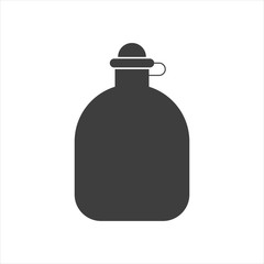 Tourist flask icon. Jar of water use in the campaign. Vector Illustration