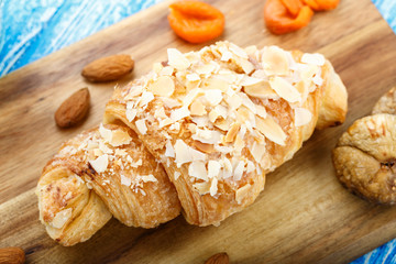 fresh croissant closeup