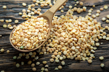 dry peas in a spoon