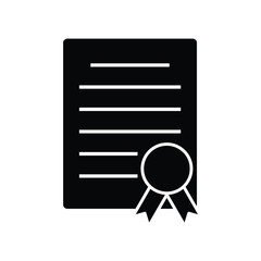 certificate icon. document vector sign award symbol