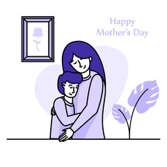 Illustration of mother and child