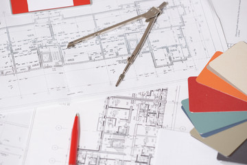 Drawing, selection of materials for the repair of apartments.