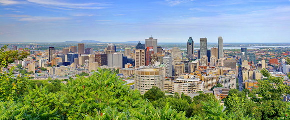 Fototapeta na wymiar View of Montreal City from the top of Mount Royal, Quebec