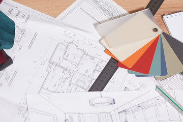Drawing, selection of materials for the repair of apartments.