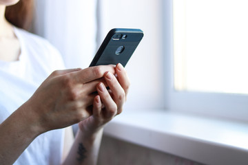 close up of a man using a mobile phone