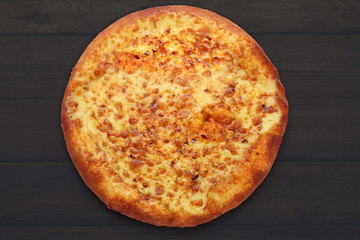 pizza on a wooden board,isolated,flyer and poster for Restaurants or pizzerias,
