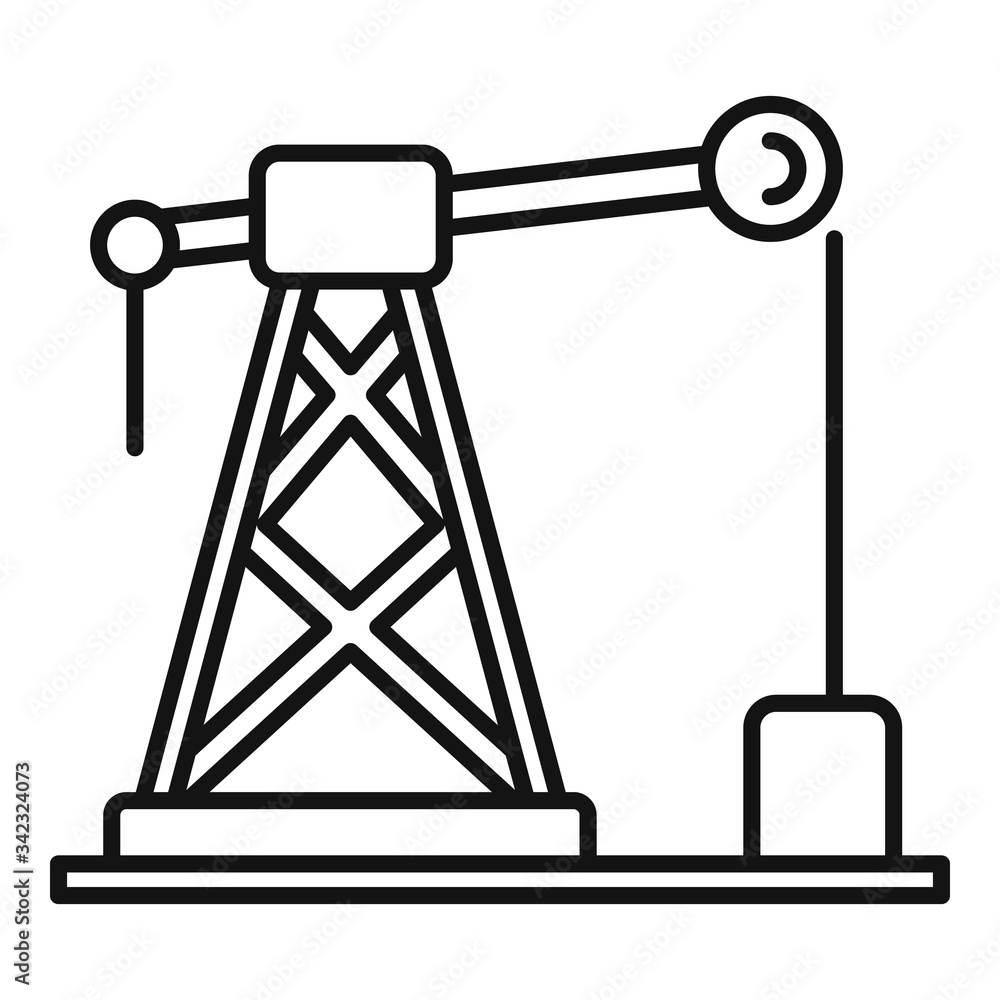 Poster gas derrick icon. outline gas derrick vector icon for web design isolated on white background