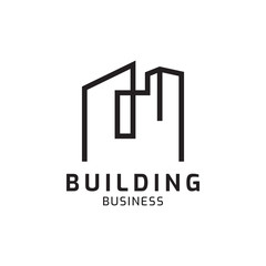 Building logo design. Vector illustration. Suitable for real estate, contruction, architecture, and other businesses.