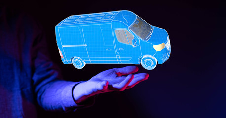 Transport Cardboard boxes, logistics and delivery concept digital  3d.