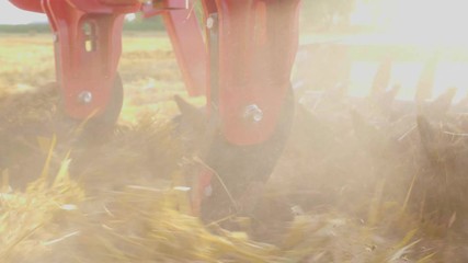 tractor in the field for tillage and cultivation 