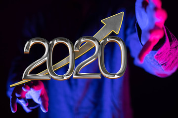 business year 2020 up goals and  success illustration