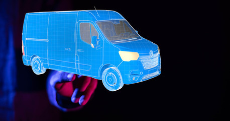 Transport Cardboard boxes, logistics and delivery concept digital  3d.