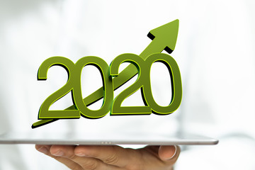 business year 2020 up goals and  success illustration