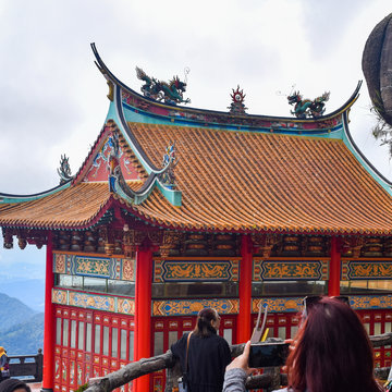 The Chin Swee Caves Temple is a Taoist temple in Genting Highlands, Pahang, Malaysia, scenery from a top Chin Swee Temple at Genting Highland in Malaysia, Chines temple in Malaysia