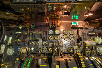 Control panel of an old aircraft